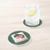 Festive Floral Lijst Sandstone Onderzetter (Zijkant)