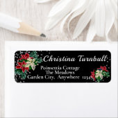 Festive Floral Poinsettia Black Etiket (Insitu)