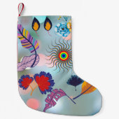 Festive Floral Stocking – Artistic Holiday Charm Kleine Kerstsok (Voorkant)