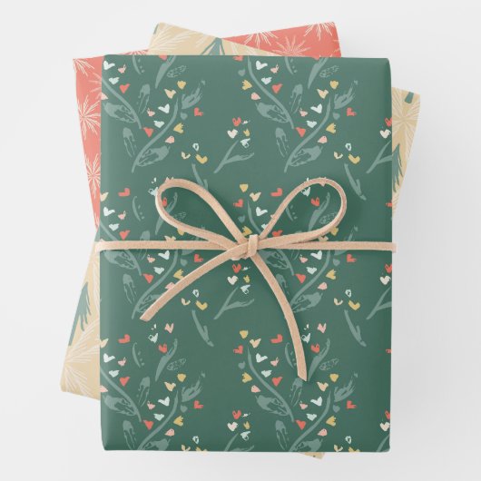 Festive Floral Wrapping Paper (In situ)