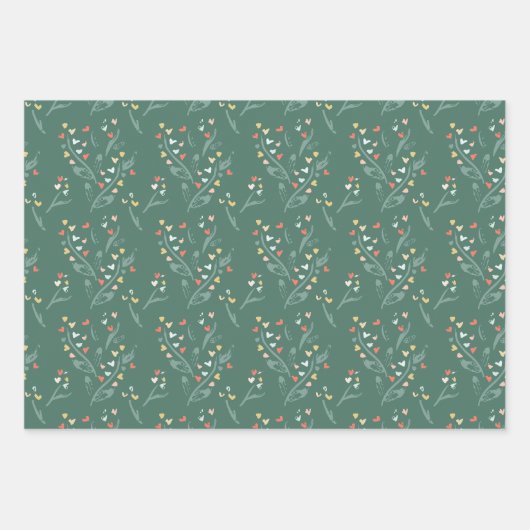 Festive Floral Wrapping Paper (Voorkant)