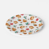 Festive Fluffy Dog-kerstfeest Papieren Bordje (Gekanteld)