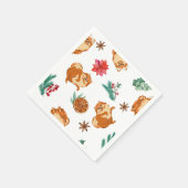 Festive Fluffy Dog-kerstpapieren servet (Hoek)