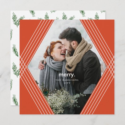 Festive Focus | Horizontaal Sinaasappel | Foto Feestdagenkaart (Voorkant / Achterkant)