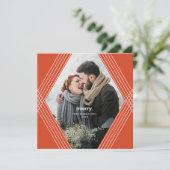 Festive Focus | Horizontaal Sinaasappel | Foto Feestdagenkaart (Staand voorkant)