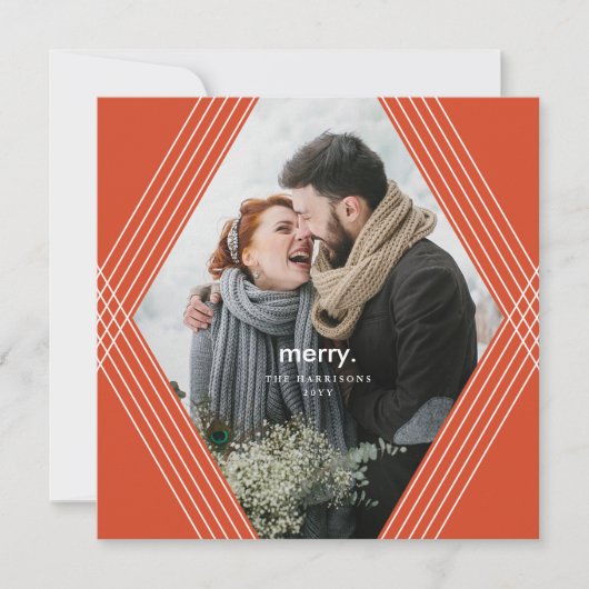 Festive Focus | Horizontaal Sinaasappel | Foto Feestdagenkaart (Voorkant)