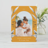 Festive Foliage Arch Photo Lijst Holiday Kaart (Staand voorkant)