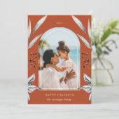 Festive Foliage Arch Photo Lijst Holiday Kaart (Staand voorkant)