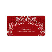 Festive Foliage Art Deco Lijst Holiday Adres Etiket (Voorkant)
