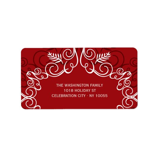 Festive Foliage Art Deco Lijst Holiday Adres Etiket (Voorkant)