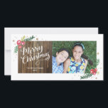 Festive Foliage Collectie Feestdagenkaart<br><div class="desc">Voeg dit jaar een extra feestelijke touch toe aan uw feestelijke begroetingen met deze 1-foto-kaart,  met handgeschreven kalligrafie en met de hand getekend gebladerte,  allemaal op een rustieke houten achtergrond. Verkrijgbaar in meerdere kleuren.</div>