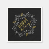 Festive Foliage Deco Gold Lijst Holiday Party Servetten (Voorkant)