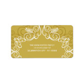 Festive Foliage Deco Lijst Holiday Adresetiketten Etiket (Voorkant)