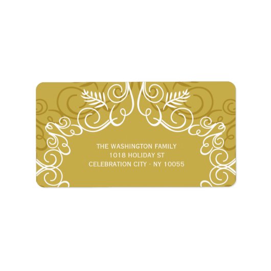 Festive Foliage Deco Lijst Holiday Adresetiketten Etiket (Voorkant)