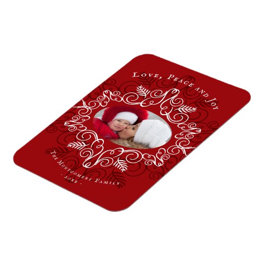 Festive Foliage Deco Lijst Holiday Foto Magnet Magneet (Linkerzijde)