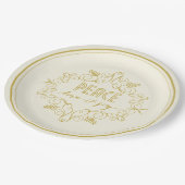 Festive Foliage Deco Peace Love Joy Holiday Party Papieren Bordje (Gekanteld)