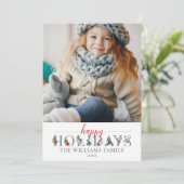 Festive Foliage Prettige feestdagen Floral Greetin Kaart (Staand voorkant)