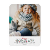 Festive Foliage Prettige feestdagen Floral Greetin Magneet (Verticaal)