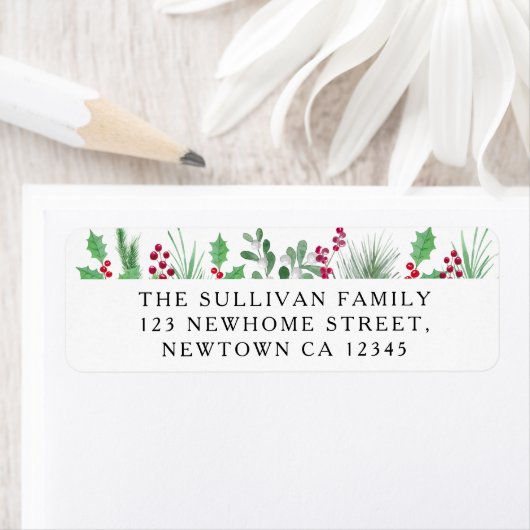 Festive Foliage Return Address Etiket (Insitu)