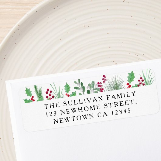 Festive Foliage Return Address Etiket