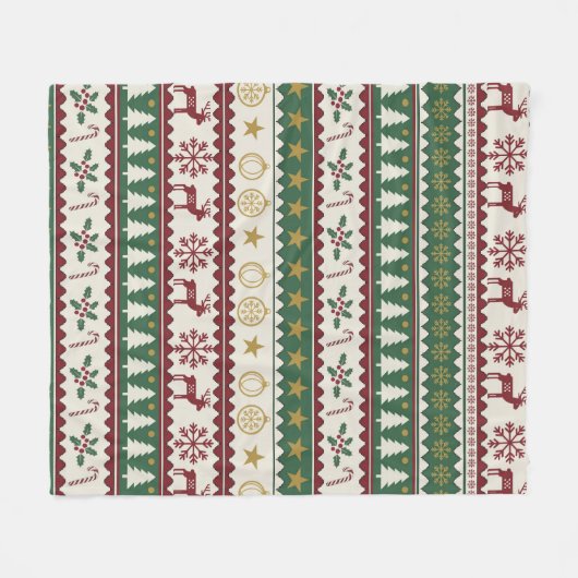 Festive Forest Christmas Throw Fleece Deken (Voorkant (Horizontaal))