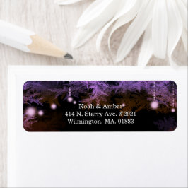 Festive Forest Lights Wedding Return Address Etiket