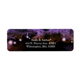 Festive Forest Lights Wedding Return Address Etiket