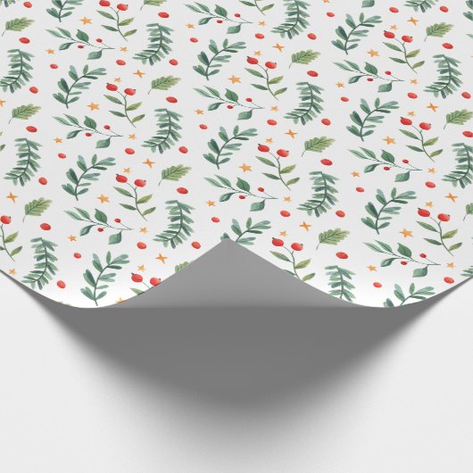Festive Forest | wit | Vakantie Cadeaupapier (Hoek)