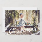 Festive fotoroze kerstfeestkaartje feestdagenkaart (Voorkant)