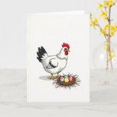 Festive Fowl And Eggs Spring Card Kaart (Gele Bloem)