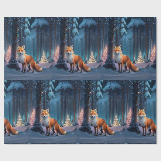 Festive Fox Cadeaupapier (Vlak)