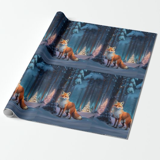 Festive Fox Cadeaupapier (Uitgerold)