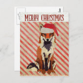 FESTIVE FOX Candy Cane Briefkaart (Voorkant / Achterkant)