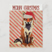 FESTIVE FOX Candy Cane Briefkaart (Voorkant)