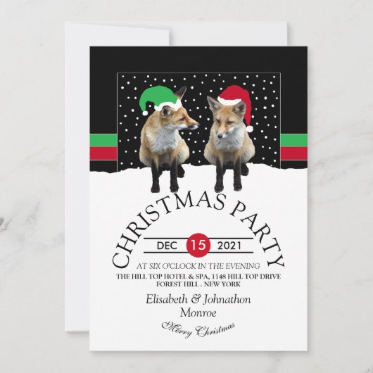Festive Fox Cubs Invitation Kaart (Voorkant)