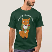 Festive Fox Custom Message KerstGraphic T-shirt (Voorkant)