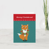 Festive Fox in een kerstmis, speciaal aangepast Feestdagen Kaart (Voorkant)