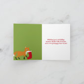 Festive Fox in een kerstmis, speciaal aangepast Feestdagen Kaart (Binnen)