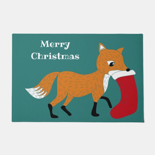 Festive Fox met een opstoppend kerstfeest Deurmat (Voorkant)