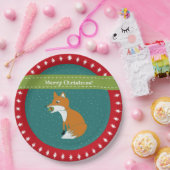 Festive Fox met kerstversiering Aangepast Papieren Bordje (Feest)