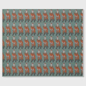 FESTIVE FOX & OWL Wrapping Paper Cadeaupapier (Vlak)