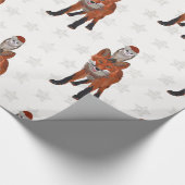 FESTIVE FOX & OWL Wrapping Paper Cadeaupapier (Hoek)