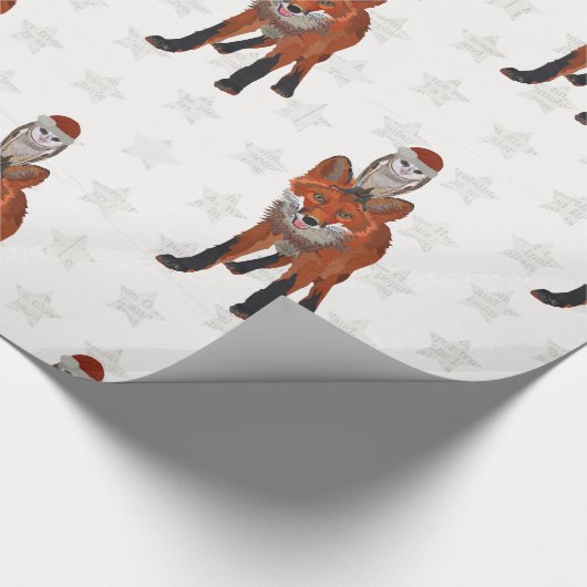FESTIVE FOX & OWL Wrapping Paper Cadeaupapier (Hoek)