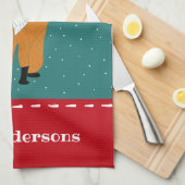 Festive Fox Persoonlijke Kerstmis Theedoek (Quarter Fold)