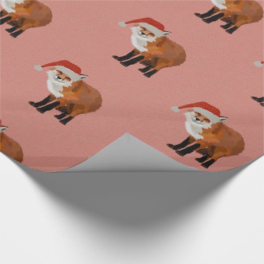 FESTIVE FOX PINK Wrapping Paper Cadeaupapier (Hoek)
