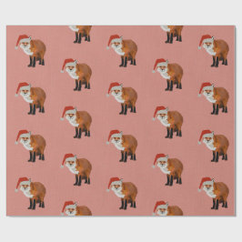 FESTIVE FOX PINK Wrapping Paper Cadeaupapier