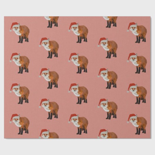 FESTIVE FOX PINK Wrapping Paper Cadeaupapier (Vlak)