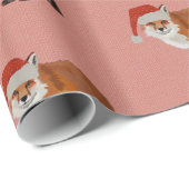 FESTIVE FOX PINK Wrapping Paper Cadeaupapier (Rol Hoek)