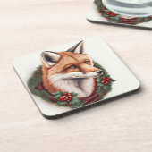 Festive Fox Winter Feestdagen/KerstOnderzetters Bier Onderzetter (Linkerzijde)