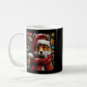 Festive Fox With Snow Santa Hat Winter Christmas A Koffiemok (Links)